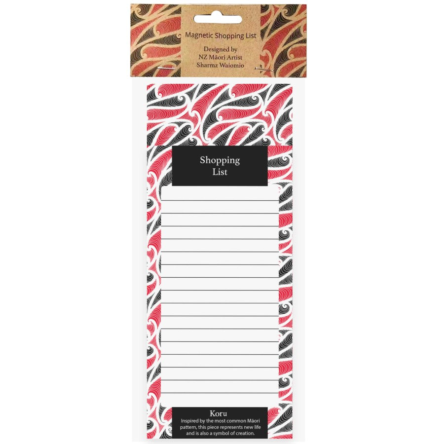 Shopping List Magnetic NZ Maori Design