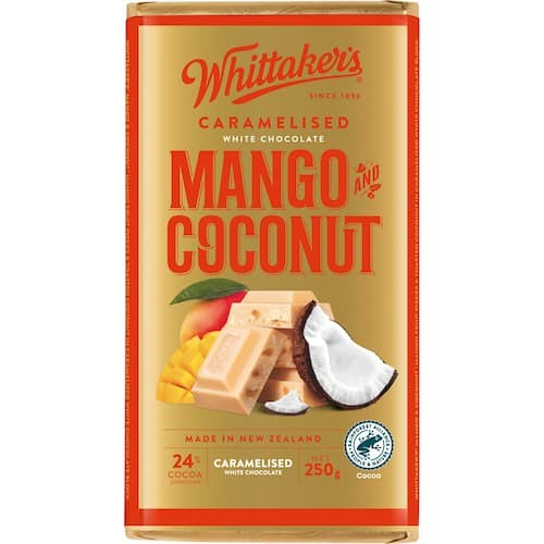 Whittakers Chocolate Block Mango and Coconut 250g