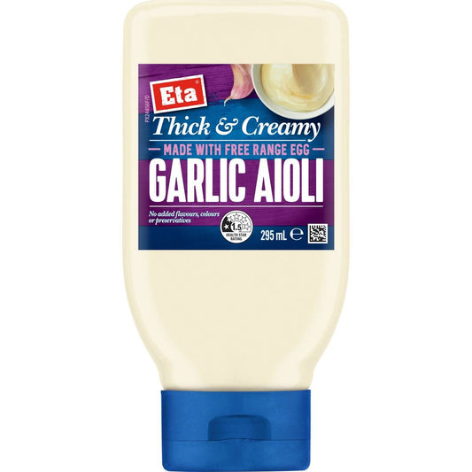 Eta Upside Down Thick & Creamy Garlic Aioli 295mL
