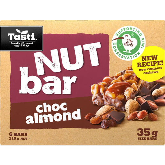 Tasti Nut Bar Choc Almond 6pk 210g