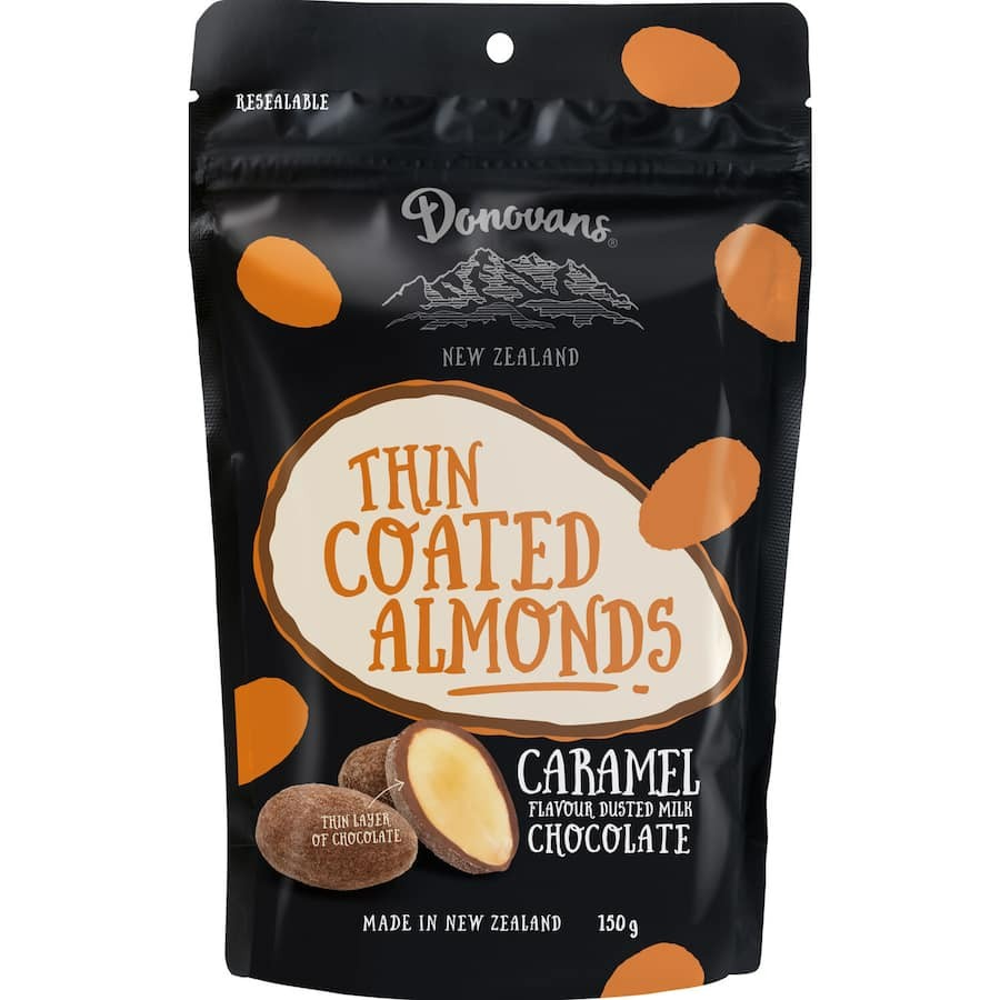 Donovans Chocolate Coated Almonds Caramel 150g