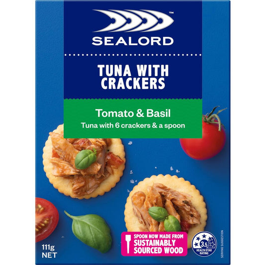 Sealord Tuna & Crackers Tomato & Basil 111g