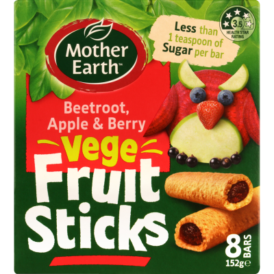 Mother Earth Beetroot Apple & Berry Vege Fruit Sticks 152g