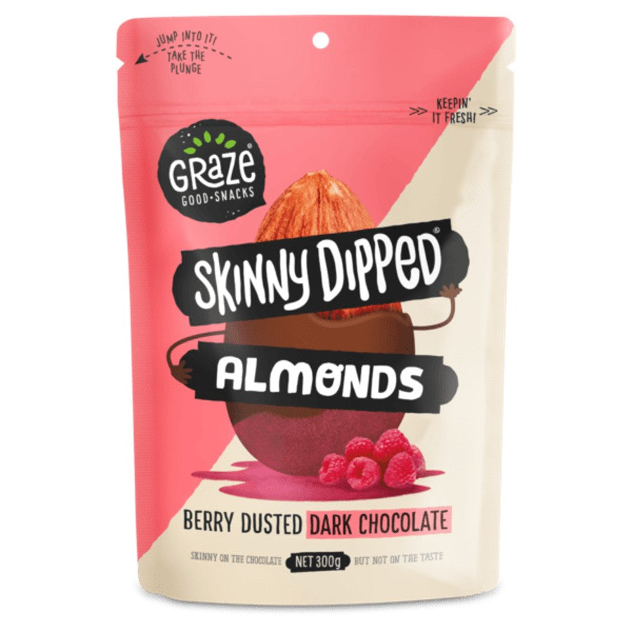 Graze Skinny Dipped Berry Dusted Chocolate Almonds 300g