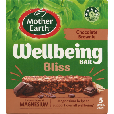 Mother Earth Chocolate Brownie Bliss Wellbeing Bars 200g