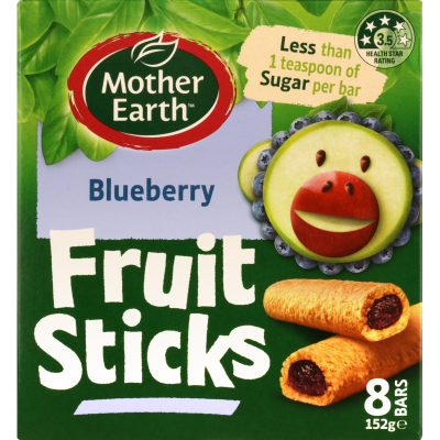 Mother Earth Blueberry Fruit Sticks 152g