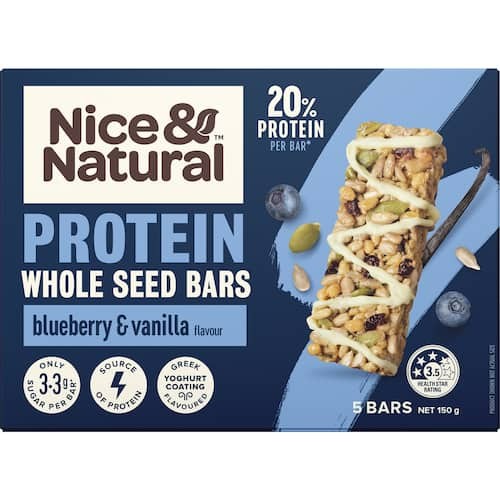 Nice & Natural Protein Bars Wholeseed Blueberry & Vanilla