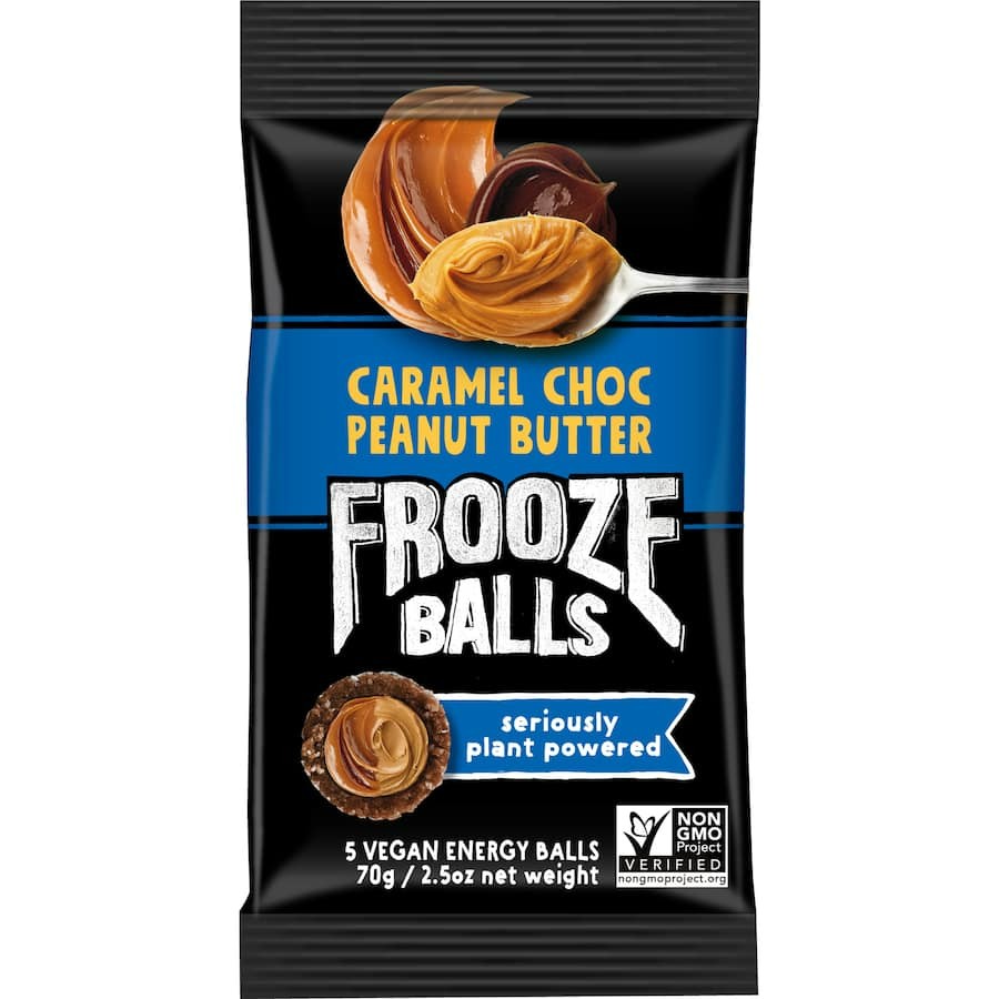 Frooze Balls Snacks Caramel Choc PnB 70g
