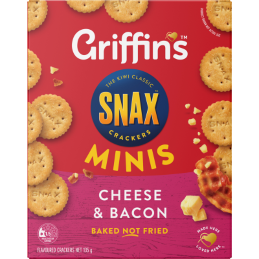 Griffins Snax Minis Ch & Bacon 135g