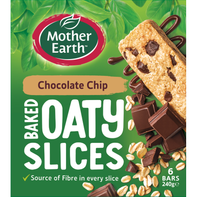 Mother Earth Chocolate Chip Baked Oaty Slices 240g