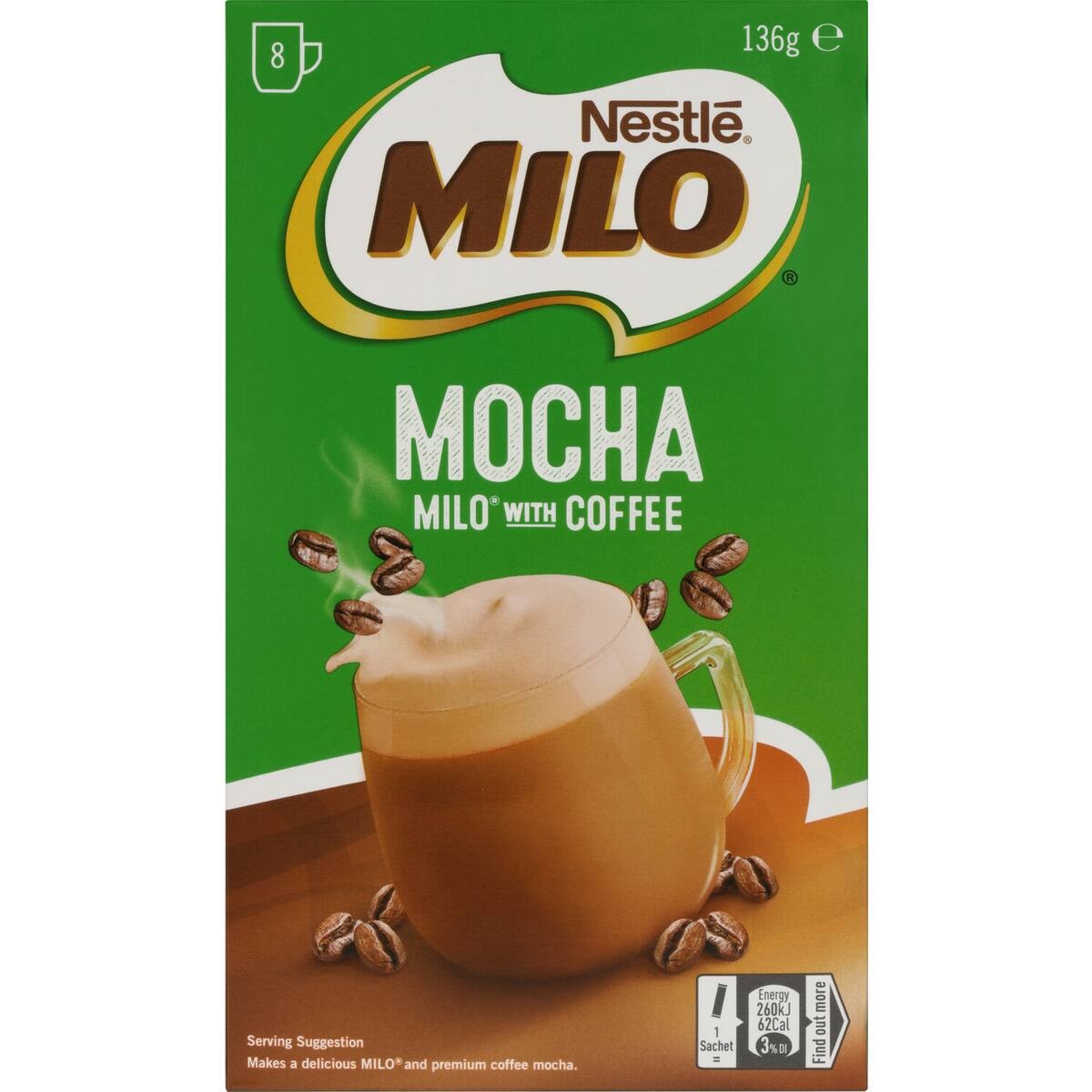 Nestle Mocha Milo With Coffee Coffee Sachets 136g