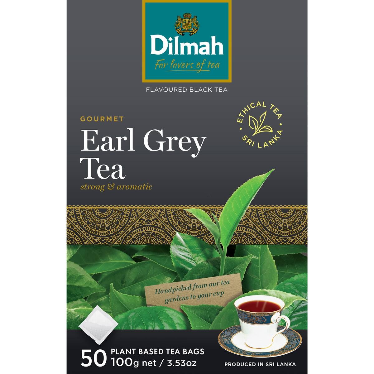 Dilmah Earl Grey tagless tea bags Ceylon black tea bergamot box