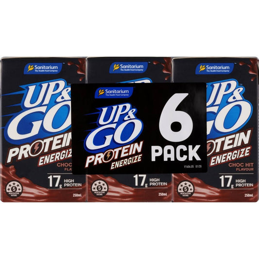 Sanitarium Up & Go Energize Choc Hit 250ml 6pk