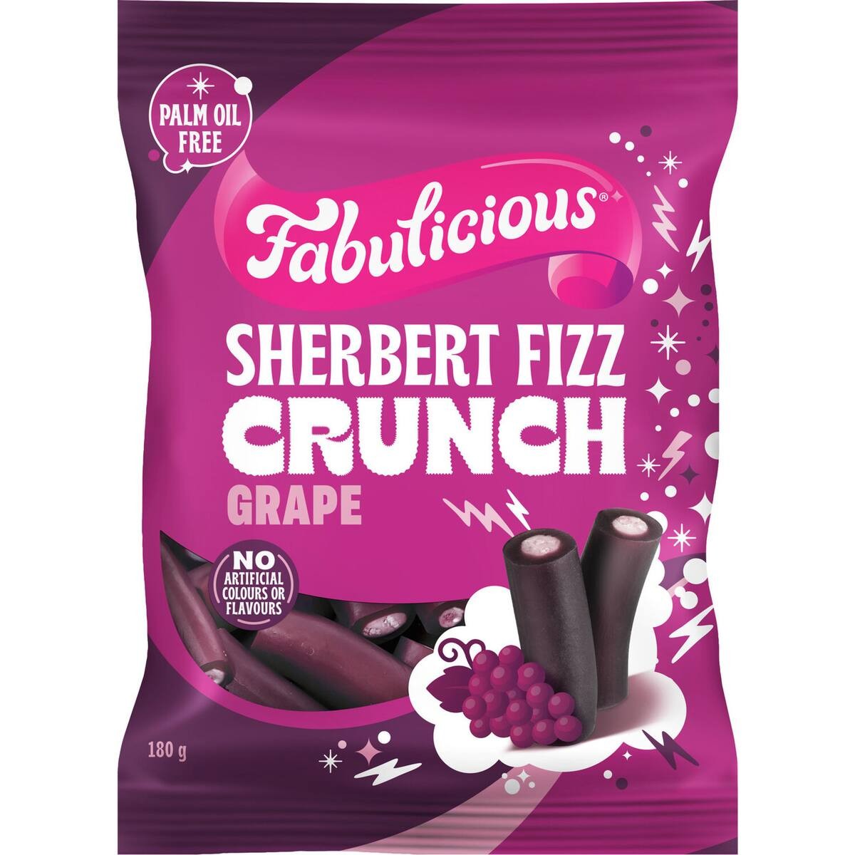 RJs Fabulicious Grape Sherbert Crunch 180g