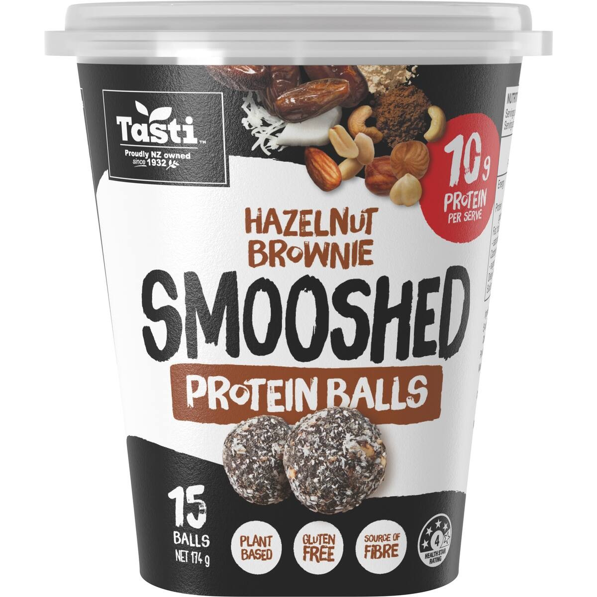 Smooshed Snack Balls Hazelnut Brownie 174g