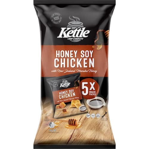 Kettle Chip Co Honey Soy Chicken 110g 5pack