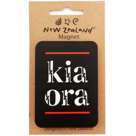 Magnet Wooden Kia Ora Black