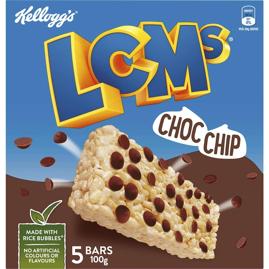 Kelloggs LCMs Choc Chip Rice Bubbles 100g 5pk