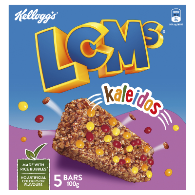 Kellogg's LCMs Kaleidos Rice Bubble Bars 100g 5pk