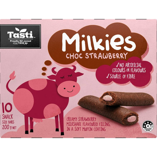 Tasti Milkies Cake Bars Choc Strawberry 200g
