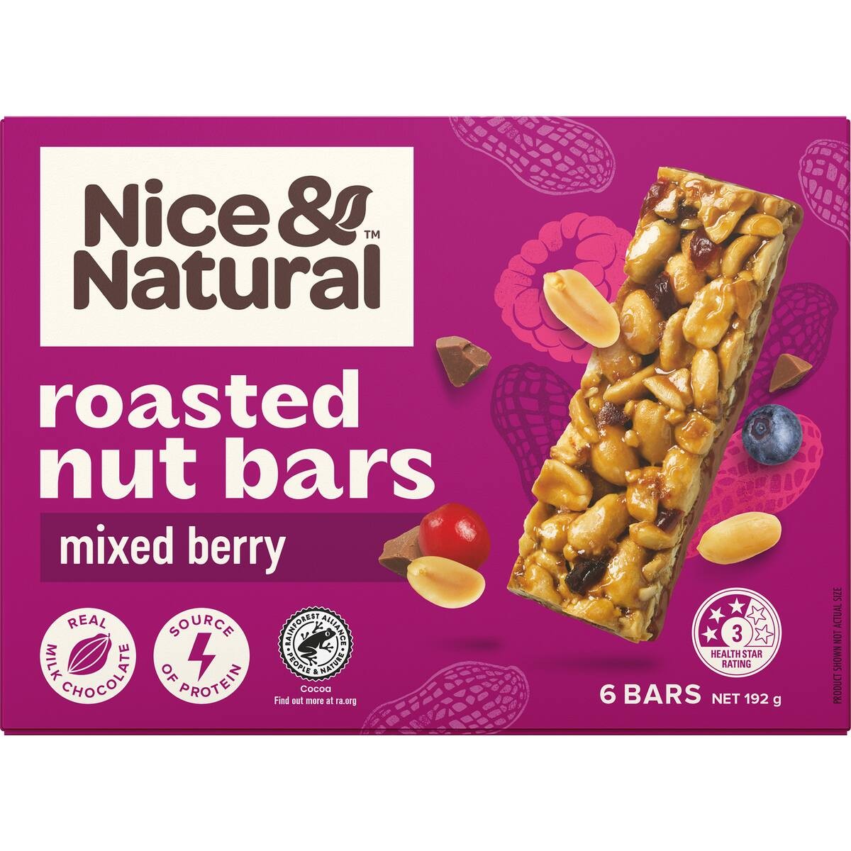 Nice & Natural Mixed Berry Roasted Nut Bar 192g