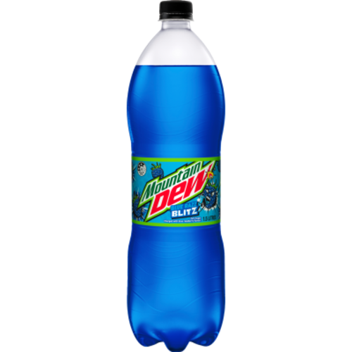 Mountain Dew Blue Razz Blitz 1500ml blue raspberry flavoured sugar-free carbonated soft drink