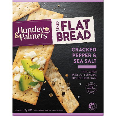 Huntley & Palmers Flat Bread Pepper & Sea Salt 125g