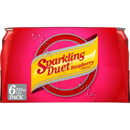 Schweppes Sparkling Duet Raspberry Cans 6pk