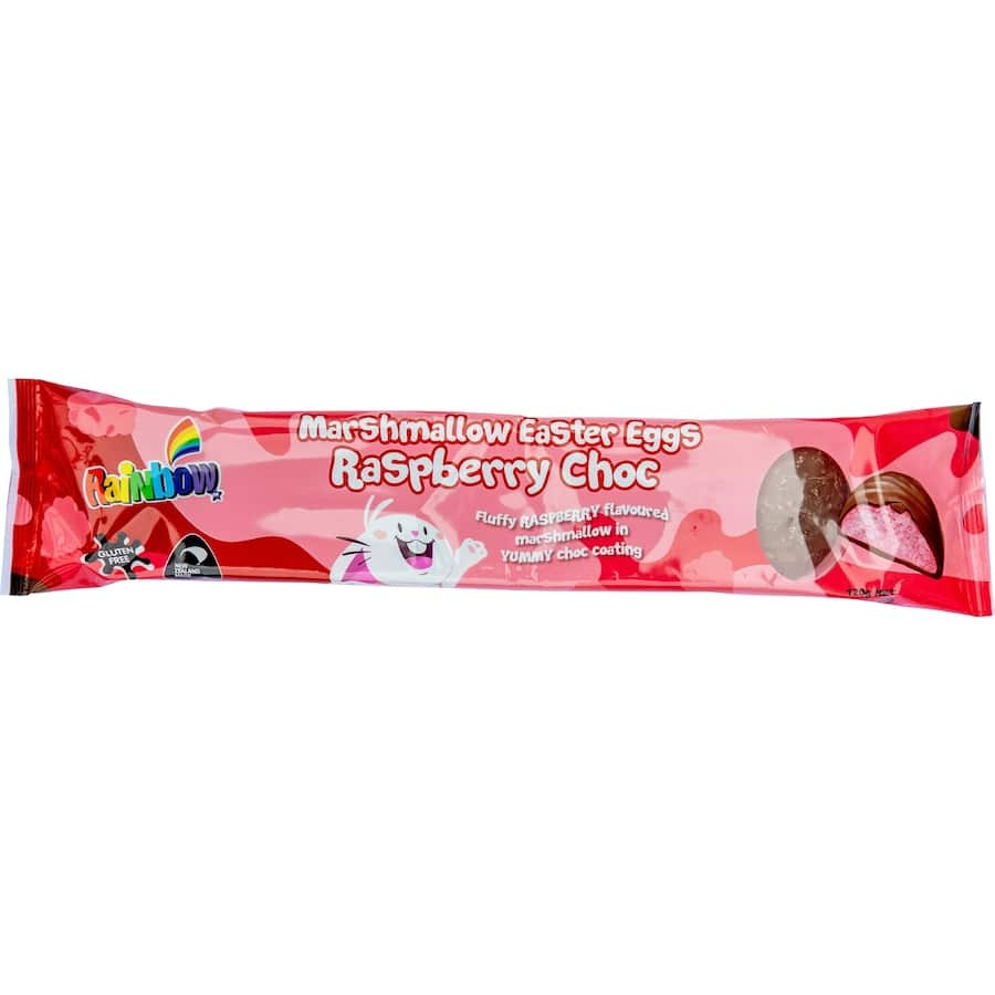 Rainbow Marshmallow Eggs Raspberry Chocolate 120g