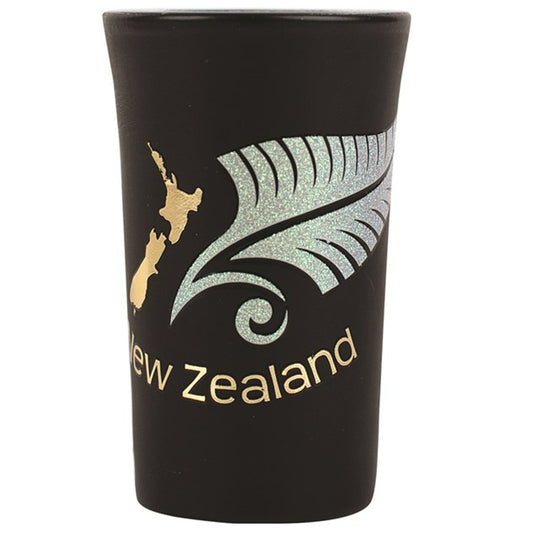 Shot Glass Map & Fern Black