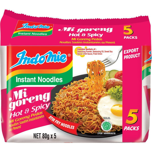 Indomie Instant Noodles Hot & Spicy 425g 5pk