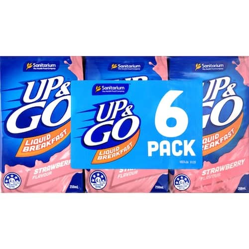 Sanitarium Up & Go Breakfast Drink Strawberry 250ml 6pk