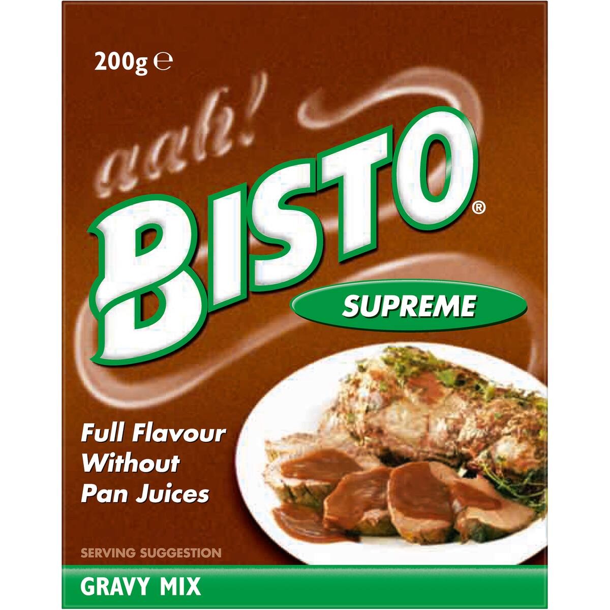 Bisto Supreme Gravy Mix packaging premium instant gravy powder for roasts pies and comfort meals available in the USA and worldwide