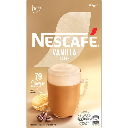 Nescafe Coffee Mix Vanilla Latte 10 sachets 180g