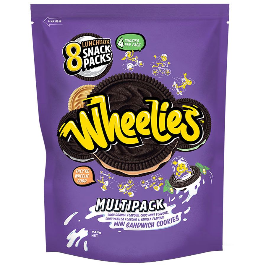 Wheelies Creme Filled Cookies Multi Flavour 240G
