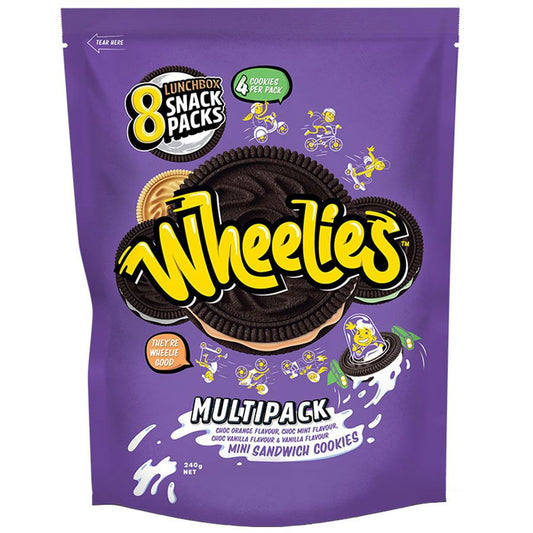 Wheelies Creme Filled Cookies Multi Flavour 240G