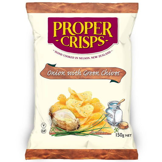 Proper Crisps Onion With Green Chives 150g