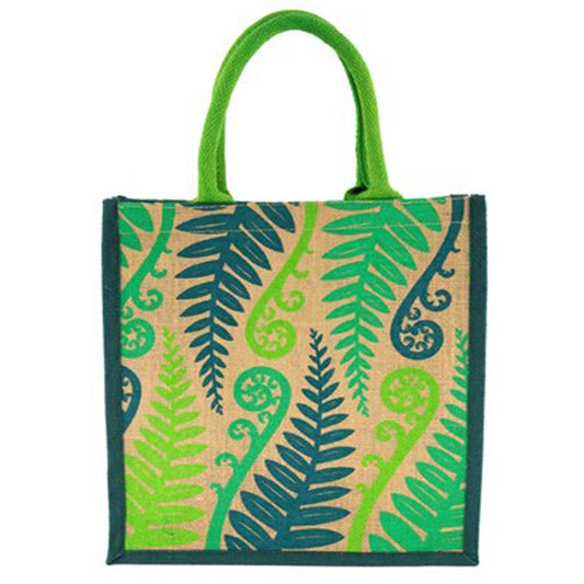 Bag Hessian Printed Fern & Koru