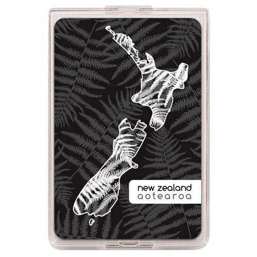 Playing Cards NZ Map with Ferns