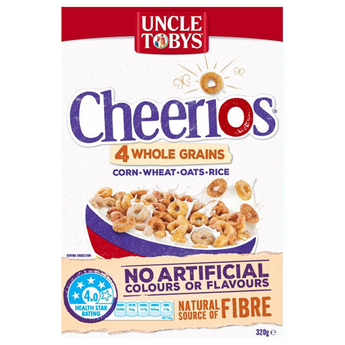 Uncle Tobys Cheerios Cereal 4 Wholegrains 320g
