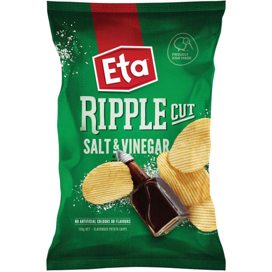 Eta Ripple Cut Chips Salt & Vinegar 150g