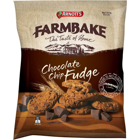 Arnotts Farmbake Cookies Choc Chip Fudge 310g