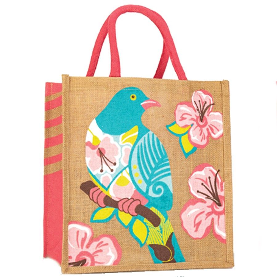Bag Hessian Printed Wood Pigeon