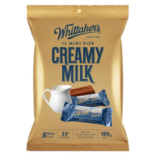 Whittakers Mini Slab Chocolate Creamy 180g 12pk
