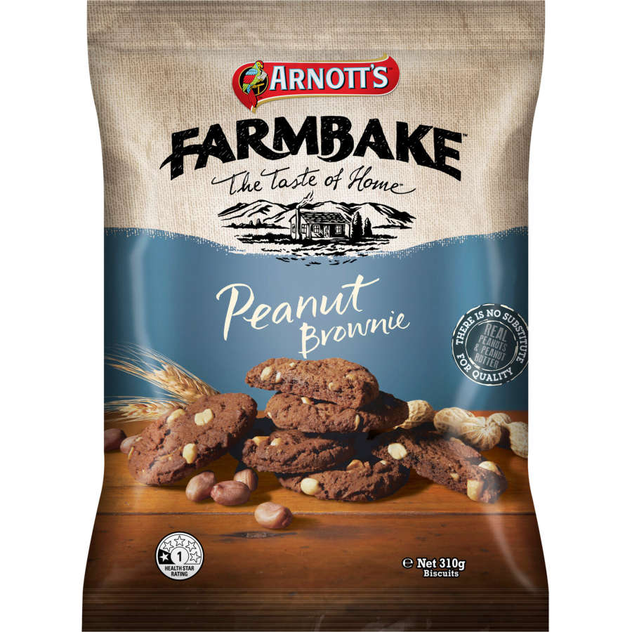 Arnotts Farmbake Cookies Peanut Brownies 310g