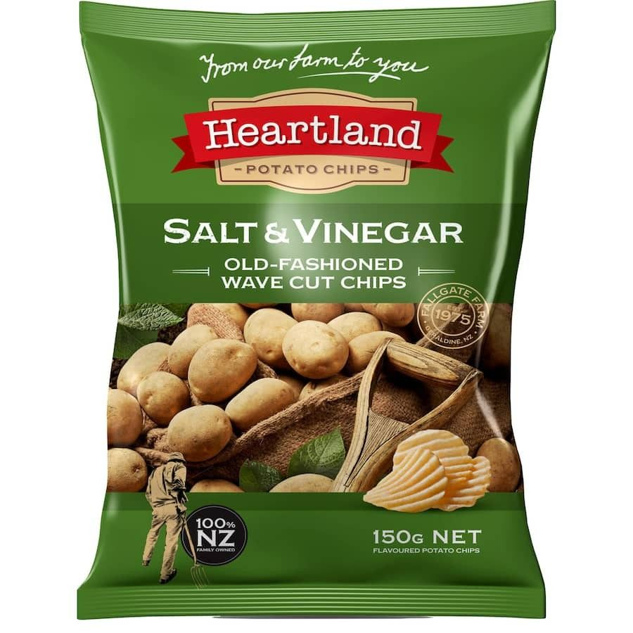 Heartland Potato Chips Salt & Vinegar 150g