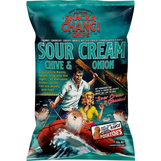 Snackachangi Potato Chips Sour Cream Chives & Onion 150g