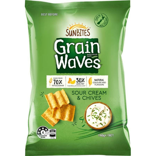 Sunbites Grainwaves Sour Cream & Chives 140g