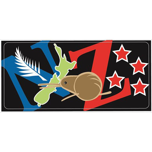 Sticker Vinyl Kiwi NZ Fern and Stars