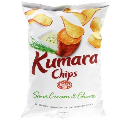 Sunny Hills Kumara Chips Sour Cream & Chives 120g